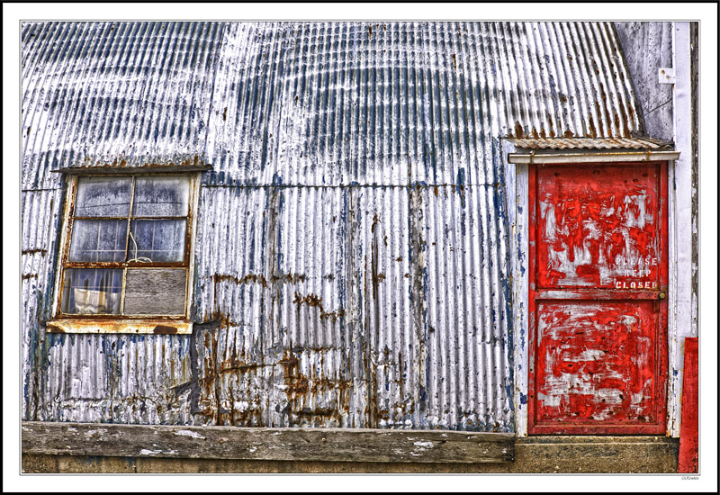 Red Quonset Door