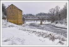 Historic Motor Mill And Its 'Pratt Through Truss' Bridge