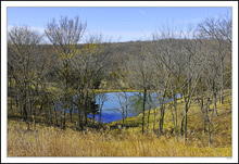 Deep Blue Pond in a Golden Setting