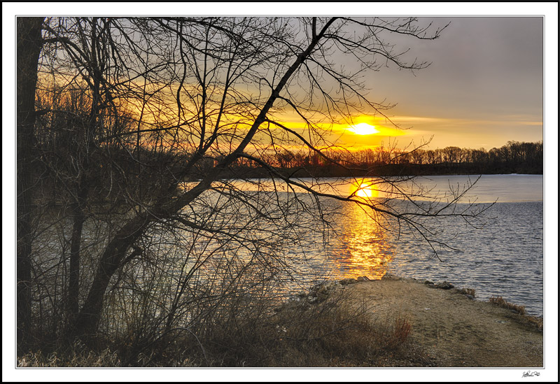 Sunrise Blasts Across Briggs Woods Lake