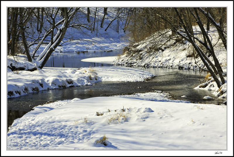 Maquoketa River Winds Its Way Through Winter Scene