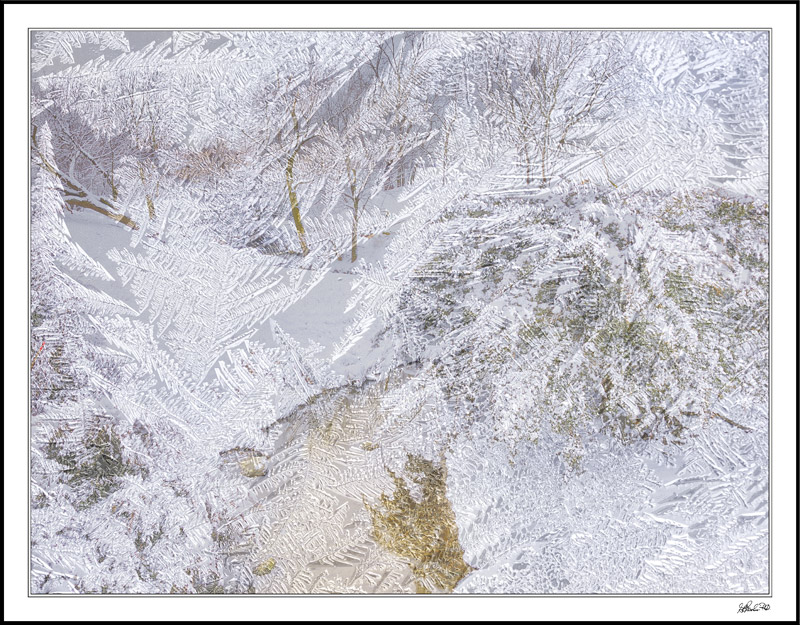 Winter Window View: Morning Haze On First Snow