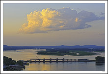 Passing Sunset Cloud Pauses Over The Mississippi I