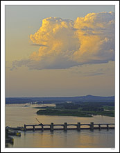 Passing Sunset Cloud Pauses Over The Mississippi II