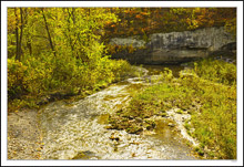 Bright Shimmering Flow Into the Autumn Laced Sandstone Bend