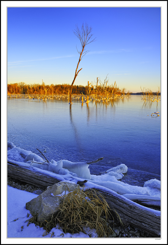 Frozen Shore Awaits Dawn's Warmth